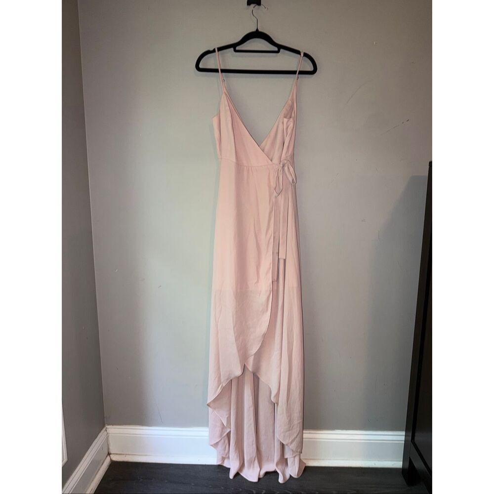 Show me your mumu Mariah wrap dress blush beige small NWT - Picture 2 of 10